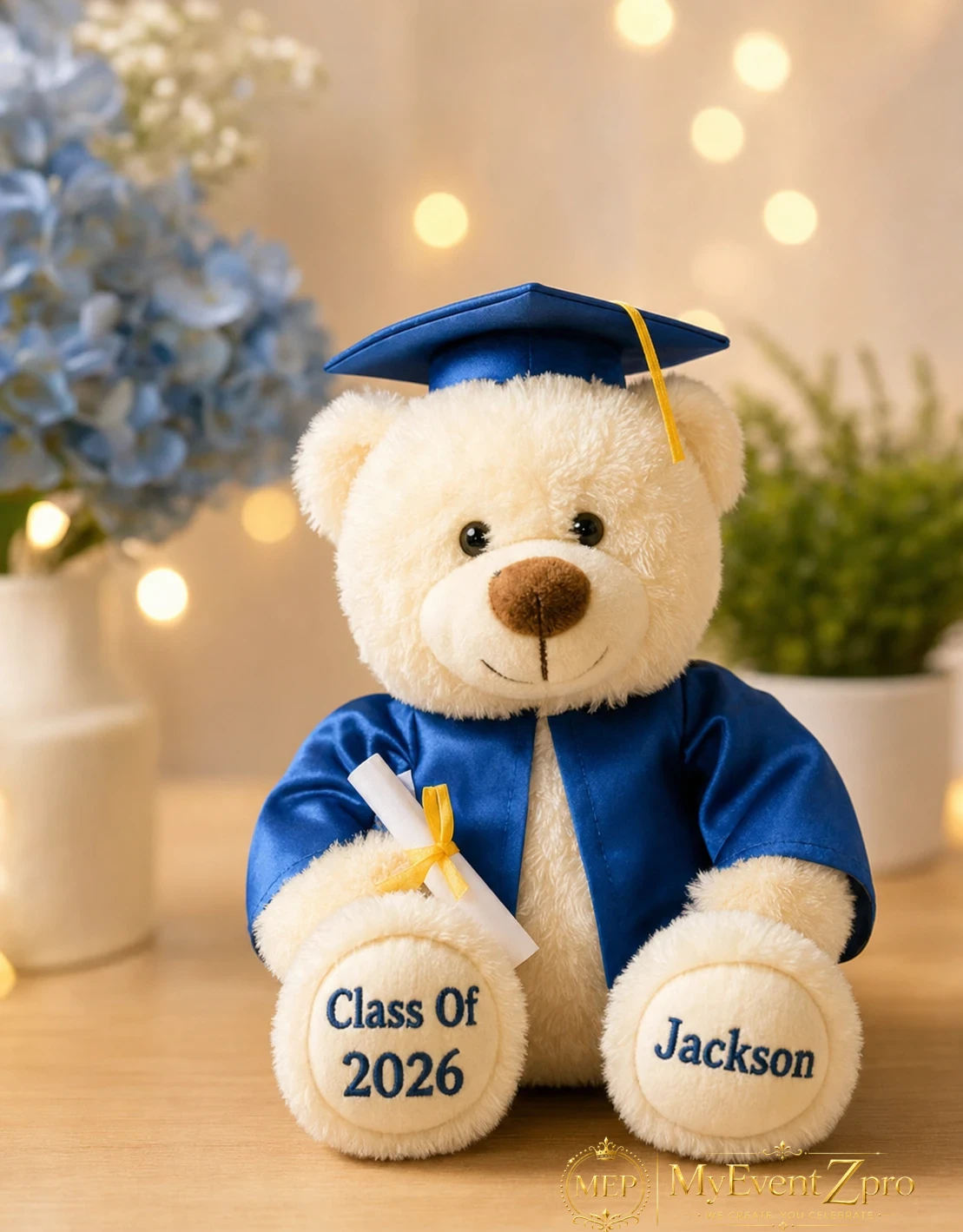 Custom Blue Teddy Bear Printing