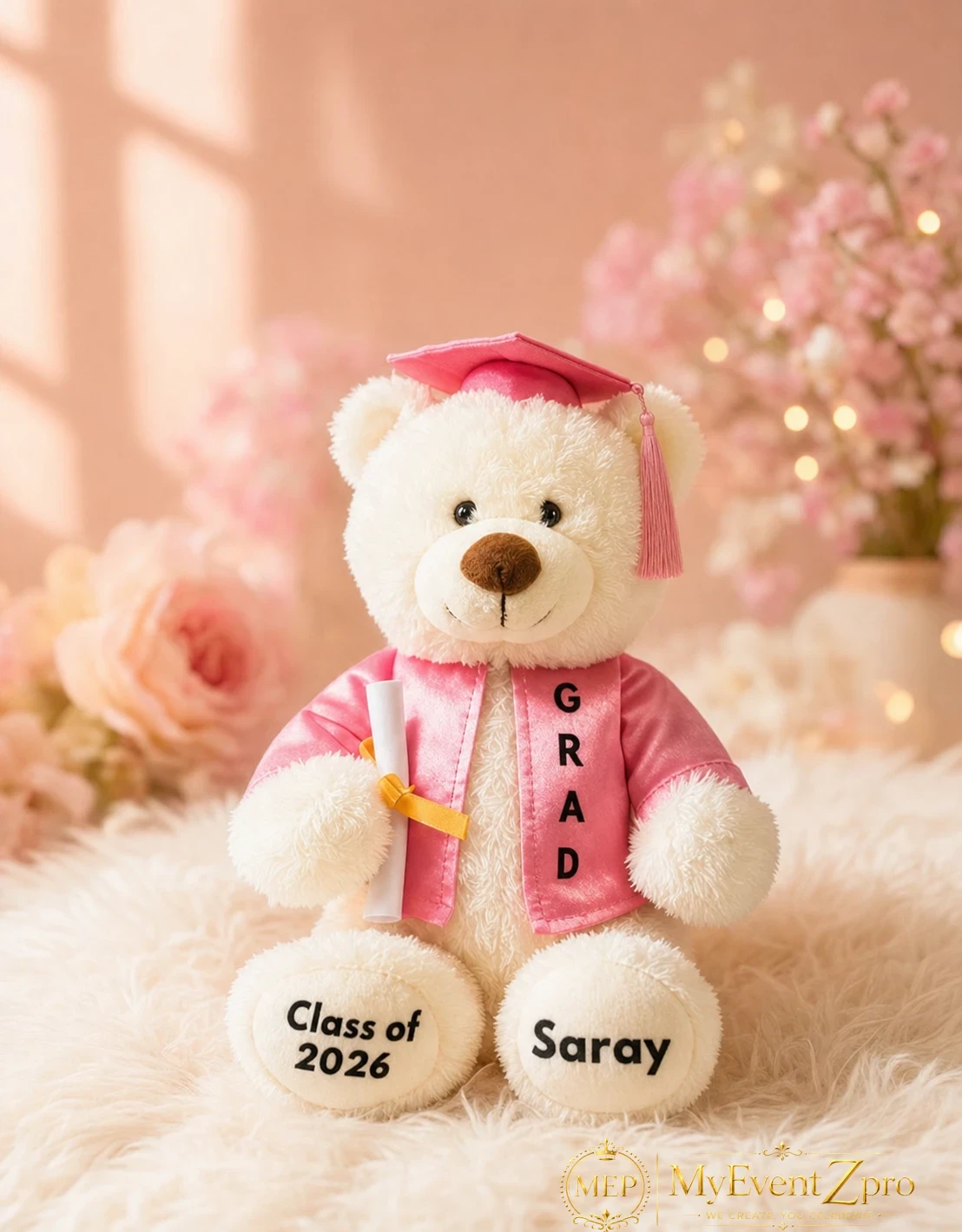 Custom Pink Teddy Bear Printing