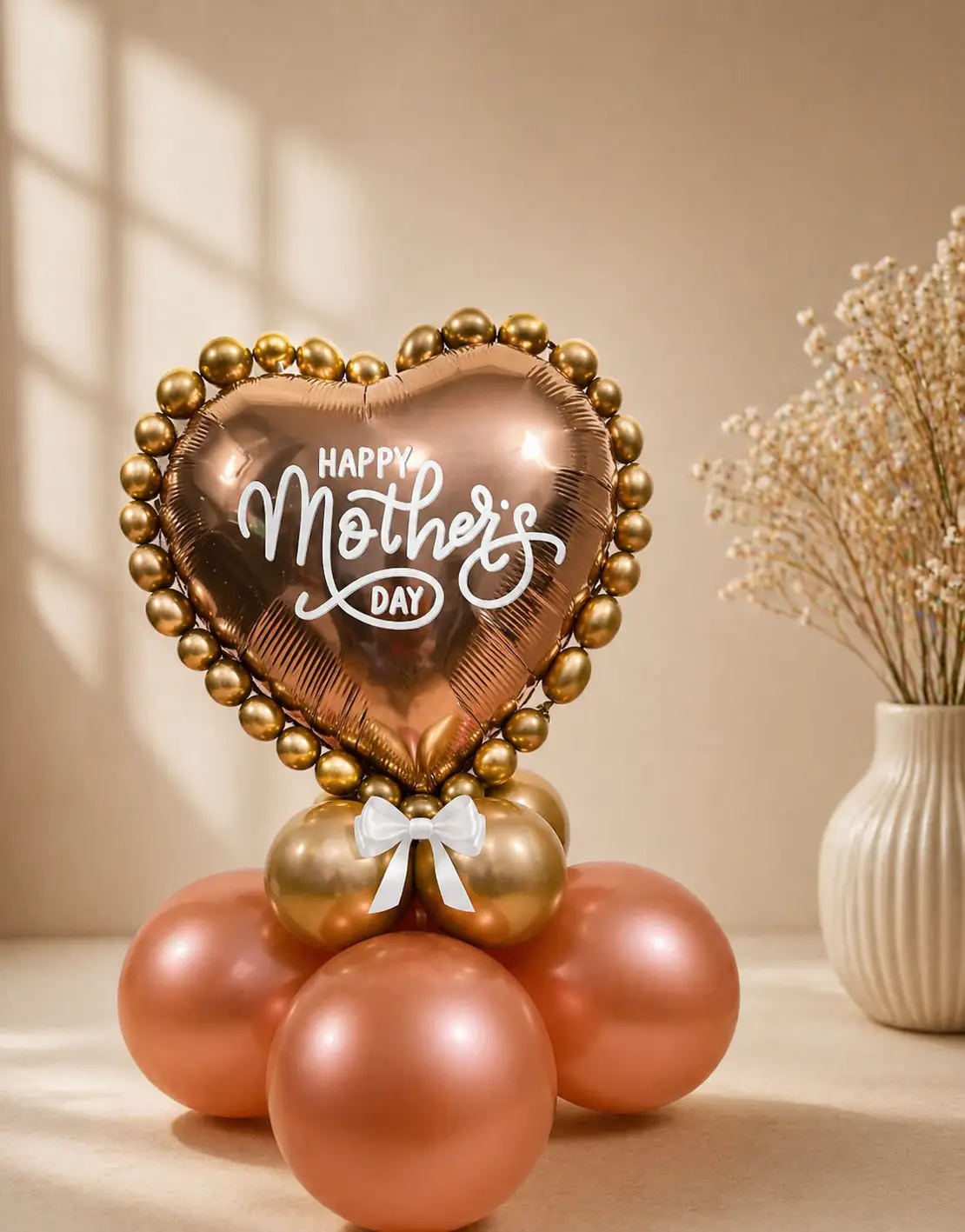 Heart Foil Balloon Table Arrangement