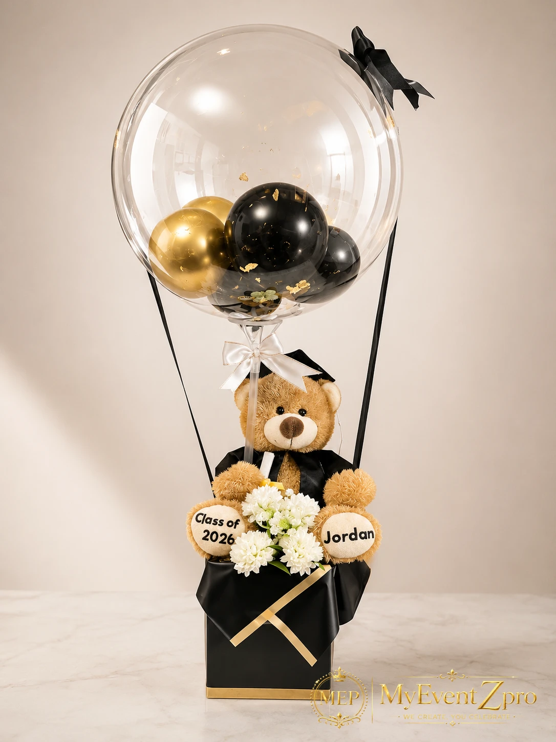 Personalized Graduation Bear Balloon Box