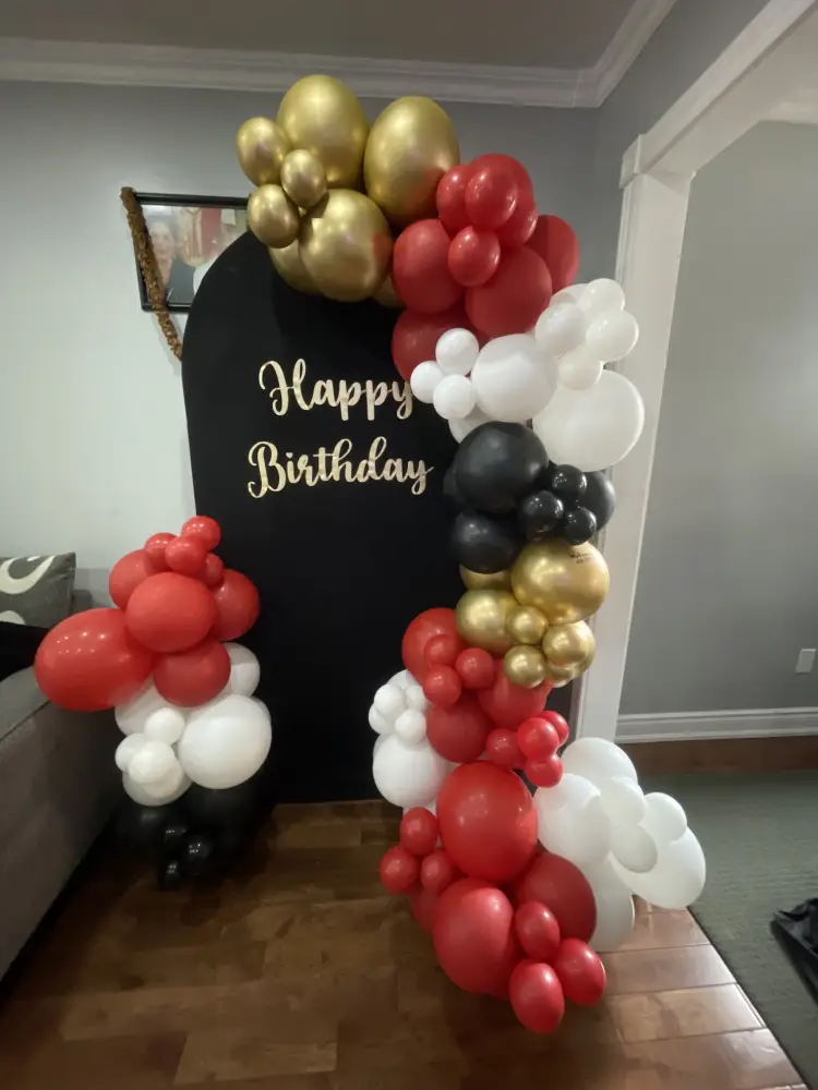 Casino Theme Birthday Balloon Decoration Setup