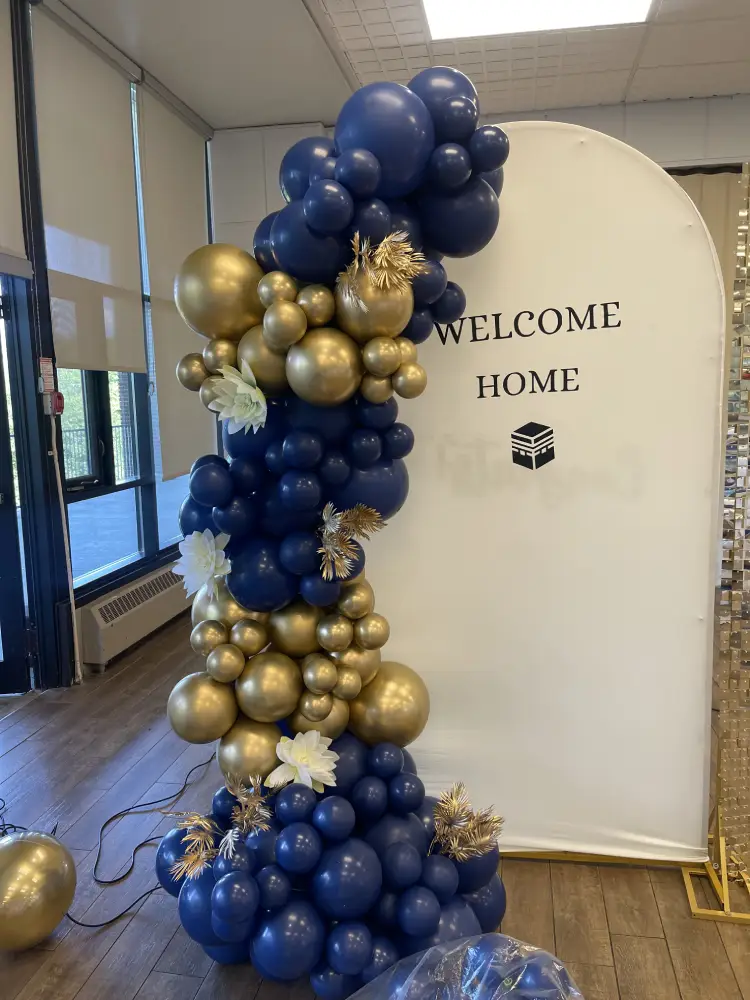 Regal Navy, Gold & White Milestone Setup | Birthday & Welcome Home Decor
