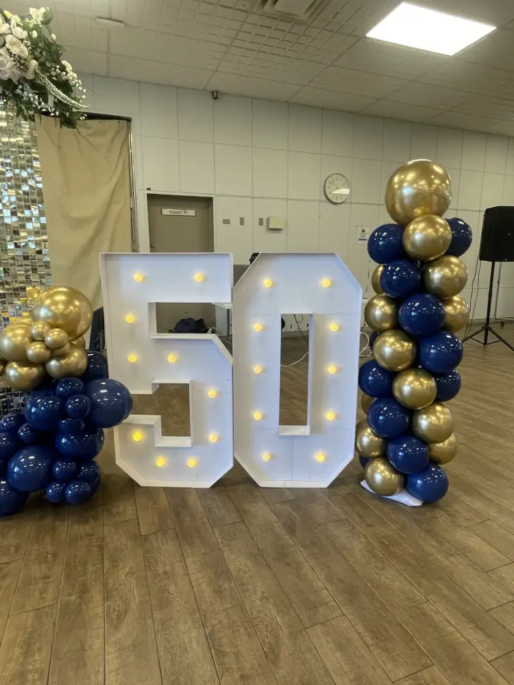 Regal Navy, Gold & White Milestone Setup | Birthday & Welcome Home Decor
