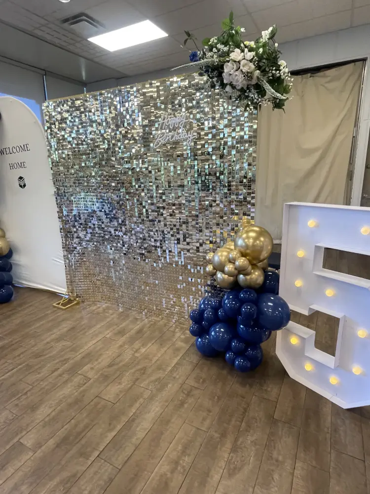 Regal Navy, Gold & White Milestone Setup | Birthday & Welcome Home Decor