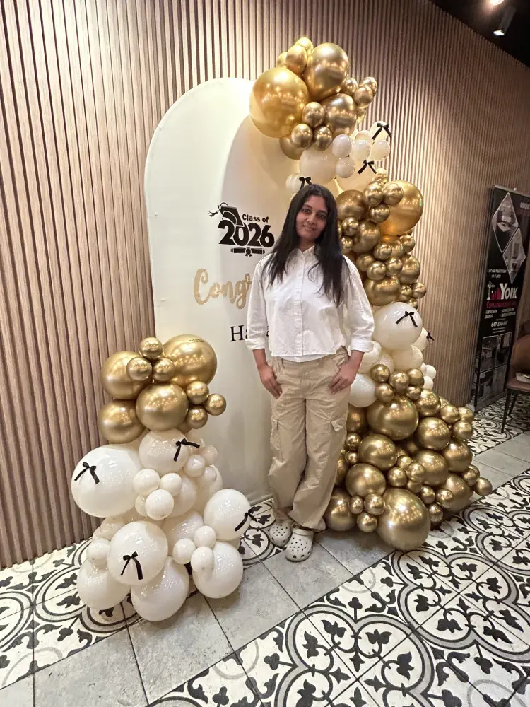Class of 2026 Graduation Balloon Arch Backdrop Setup