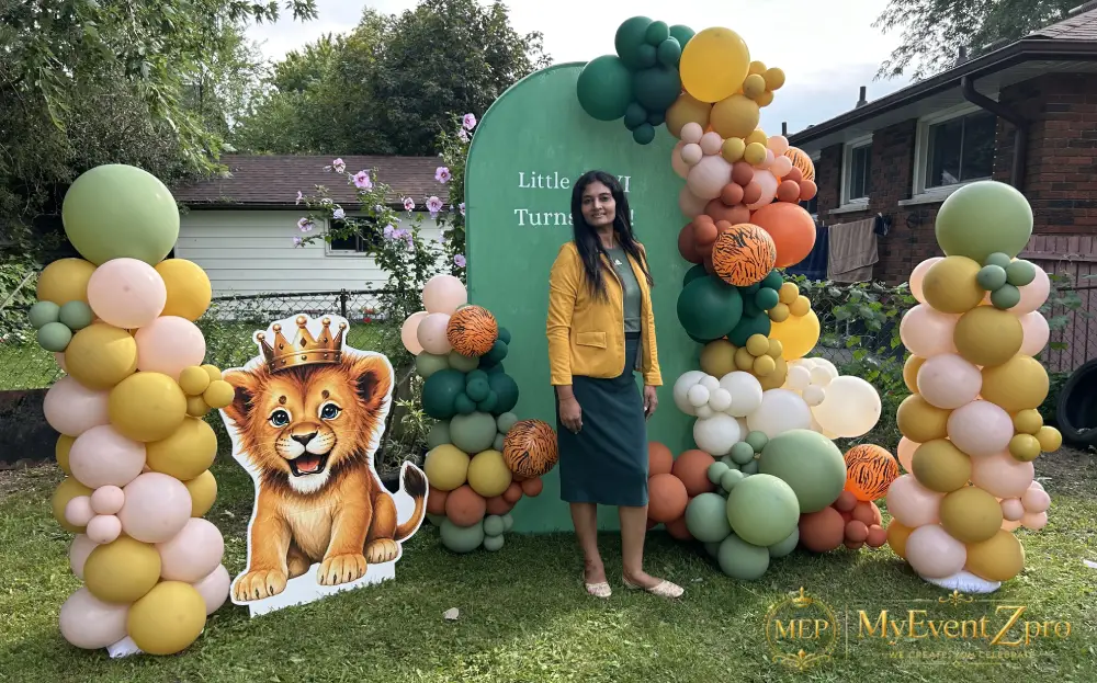 Wild One Jungle King 1st Birthday Balloon & Backdrop Setup