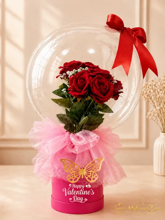 Valentine Rose Bubble Box